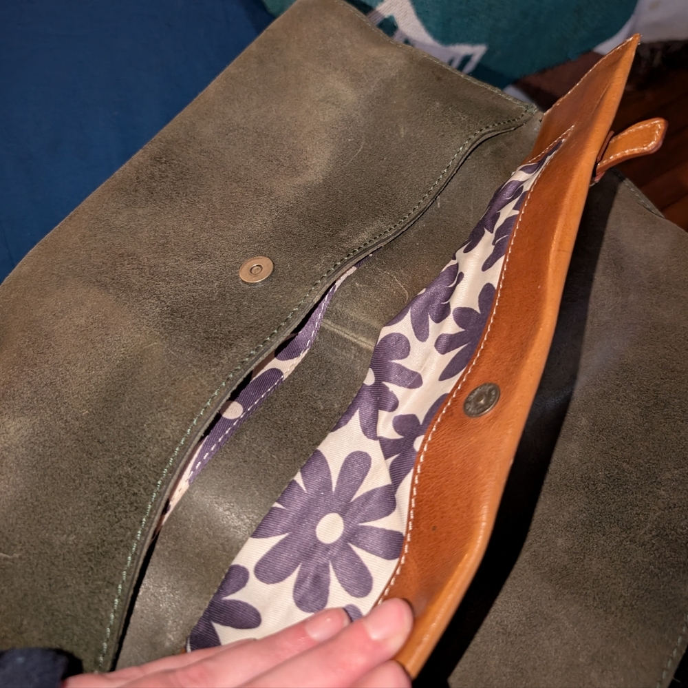 Nino BOSSI Olive and Tan Shoulder Bag - Picture 5 of 5
